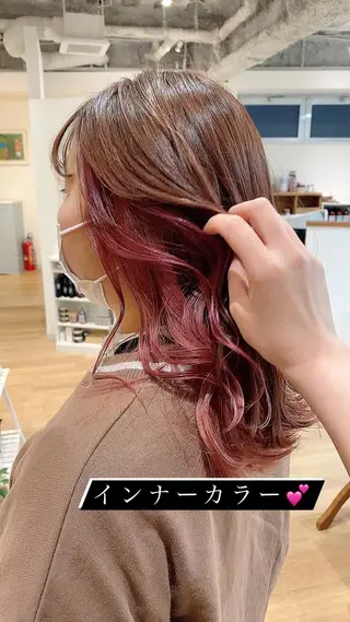 ミディアム カラー Ate by little所属・青木 梢のヘアスタイル