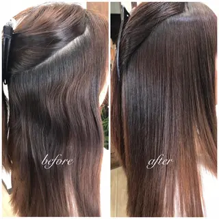 ロング giraffe hair works所属・縮毛矯正モデル募集 新海淳子のヘアスタイル