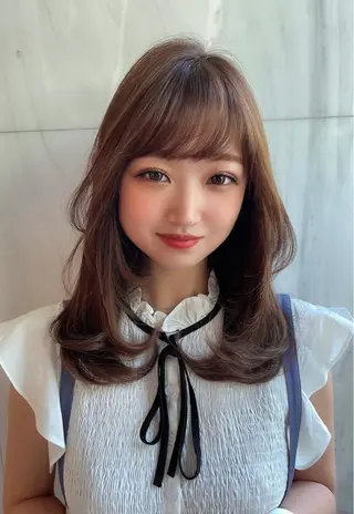 ロング 木屋元一/透明感 /前髪/韓国ヘアのヘアスタイル