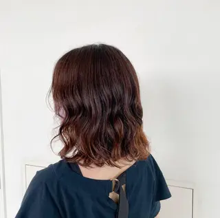 ミディアム パーマ 落合 美穂のヘアスタイル