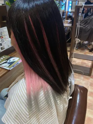 ミディアム カラー aini上本町 吉元直明のヘアスタイル