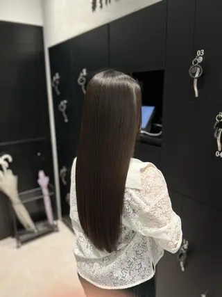 ロング 縮毛矯正 野口 恵のヘアスタイル