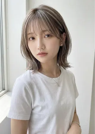 ミディアム カラー [透明感ハイライト] 加藤のヘアスタイル