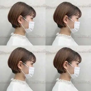 ショート カラー 透明感/オリーブ/ グレージュ/YUKAのヘアスタイル