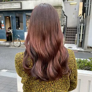 ロング カラー 韓国ナチュラル・ ベージュ/落合夏希のヘアスタイル