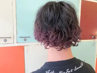 ショート カラー パーマ メンズ ビーハイブデラックス所属・メンズパーマ ニュアンスパーマ田上のヘアスタイル