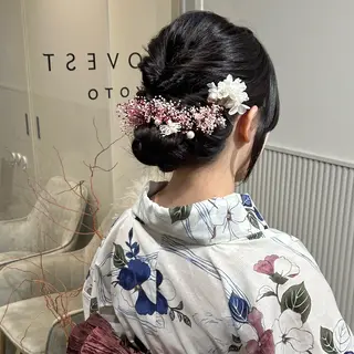 ミディアム ヘアアレンジ LOVEST Rihoのヘアスタイル