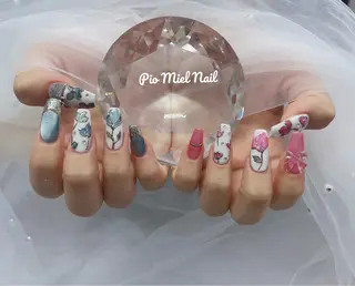 ミディアム momo 長さだしのネイルデザイン