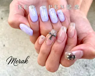 ネイル メラク難波/長さだし パラジェルフィルインのネイルデザイン