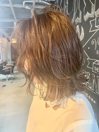 ミディアム カラー パーマ メンズヘア/レイヤー /ボブ山内春輝のヘアスタイル