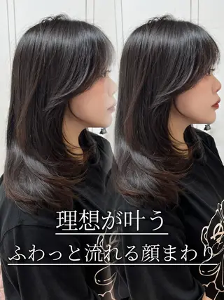 カラー ヘアアレンジ 似合わせ顔まわり カット💛森尾真由美のヘアスタイル