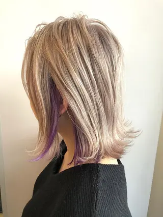 ミディアム レイヤー/ハッシュ 渋谷/サッタのヘアスタイル