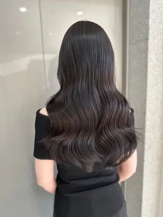 ロング カラー ブリーチなし透明感 ×縮毛矯正🤍ユウのヘアスタイル