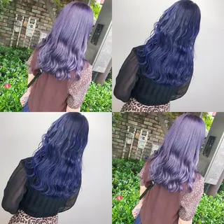 セミロング カラー JuNブリーチに 縮毛矯正するプロのヘアスタイル