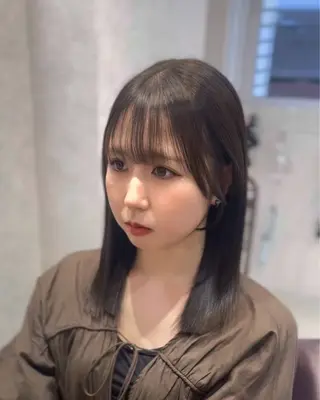 ミディアム カラー suzuka/透明感 カラー 美髪縮毛矯正のヘアスタイル