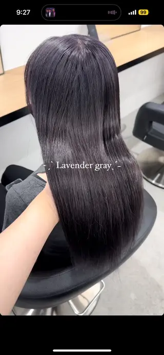 ロング カラー 暗髪🩶ラベンダー/ ブルー/ユウナ🤍のヘアスタイル