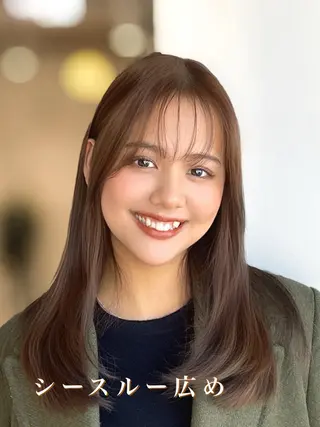 ロング カラー 顔まわりの神様✨ 透明感カラー藤嶋秀幸のヘアスタイル