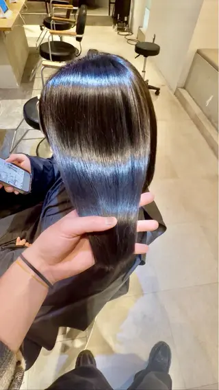 セミロング カラー La fith hair sept 銀座店所属・KOGA／ パーマモデル募集のヘアスタイル