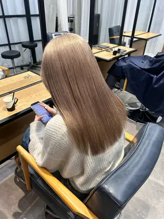 セミロング カラー 韓国×髪質改善カラー 💎hinaのヘアスタイル