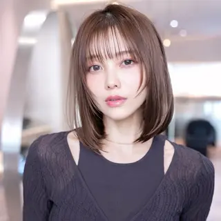 ミディアム カラー パーマ 田中航平/渋谷ボブ/ レイヤーボブのヘアスタイル