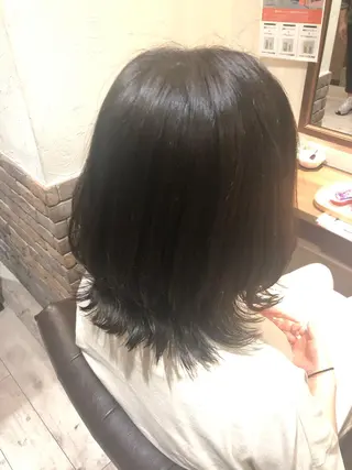 ミディアム カラー 白髪ぼかしモデル募集 今村理央奈のヘアスタイル