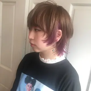 ショート カラー ホワイト&レイヤーカ ットエクステ長畠俊輔のヘアスタイル