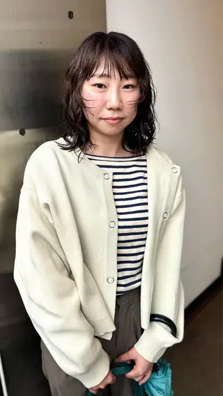 ミディアム デザインパーマ 藤田和樹のヘアスタイル