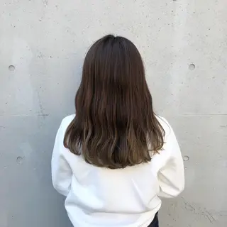 セミロング カラー 酸性縮毛矯正🧴韓国 レイヤー/髪質改善のヘアスタイル