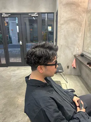 ミディアム メンズ 【明大前フェード/ メンズパーマ/岳】のヘアスタイル