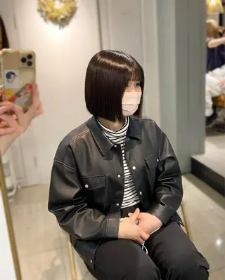 ショート パーマ 韓国風レイヤーカット 💎髪質改善"yuiのヘアスタイル