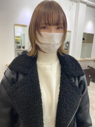 ミディアム 森貴裕/ベージュ/ パーマ/オリーブのヘアスタイル