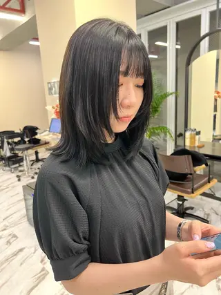 ミディアム カラー 髪質改善/縮毛矯正 鈴木裕介のヘアスタイル