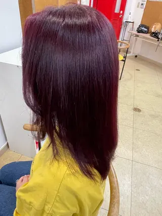 セミロング カラー 🌈透明感カラー 韓国 ミライ🇰🇷のヘアスタイル