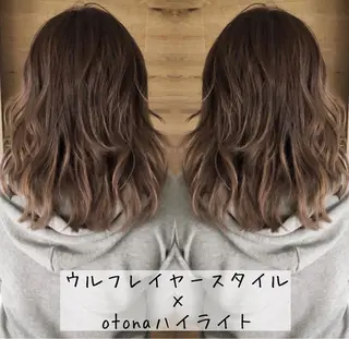 ミディアム カラー テトネ タカシのヘアスタイル