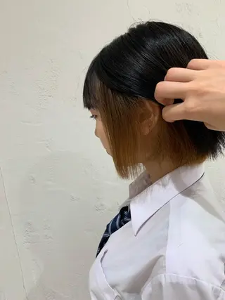 ミディアム カラー 🫧透明感カラー/ ボブ/小笠原汐海🪽のヘアスタイル