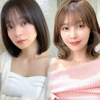 ミディアム ショート/レイヤー/ 縮毛矯正/ 渡邊莉玖のヘアスタイル