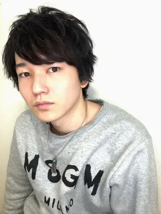 ミディアム パーマ メンズ メンズヘア特化 崎田 成人のヘアスタイル