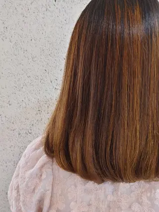 ミディアム ヘアアレンジ カラー パーマ かわい ゆうな 髪質改善/縮毛矯正のヘアスタイル