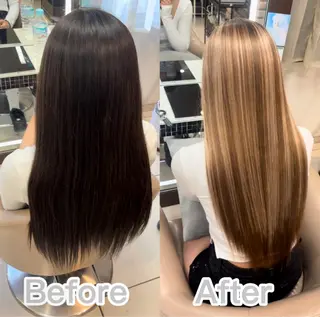 ロング カラー ヘアアレンジ メンズ シールエクステ🎀 羽エクステ🌙しぇるのヘアスタイル