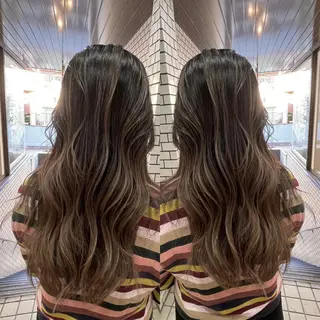 ロング ハイライトバレイヤー ジュ＆縮毛矯正✨櫻野のヘアスタイル