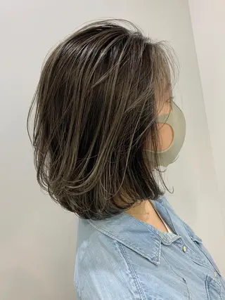 ミディアム カラー stair:case 武蔵小杉所属・髪質改善/ブリーチ 特化🧡‬‪田中颯士のヘアスタイル