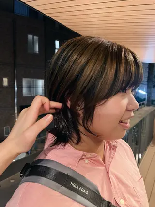 ミディアム カラー 暖色/パーマ 🌼クニトウメイのヘアスタイル