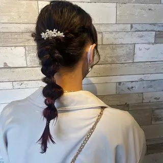 セミロング ヘアアレンジ ボブカット/アレンジ /さきのヘアスタイル