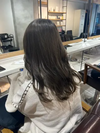 セミロング カラー たけだ れなのヘアスタイル