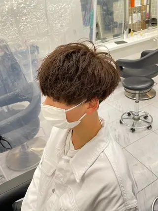 ミディアム パーマ ヘアアレンジ メンズ メンズ特化 水口湧太のヘアスタイル