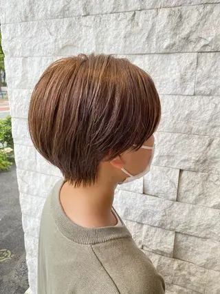 ショート カラー 髪質改善　SHEER.銀座所属・銀座　髪質改善 ハシモトリュウタのヘアスタイル