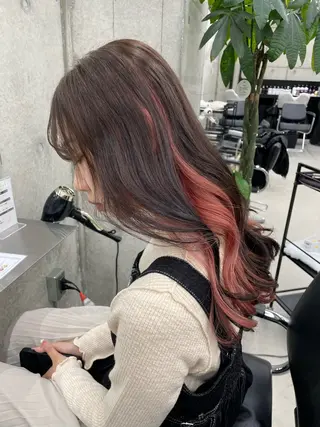 ロング LINOET名古屋所属・ダブルカラー🩶上村 純妃🩶名駅徒歩5分のヘアスタイル