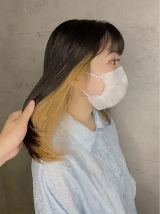 セミロング カラー エクステ KAZUMAのヘアスタイル