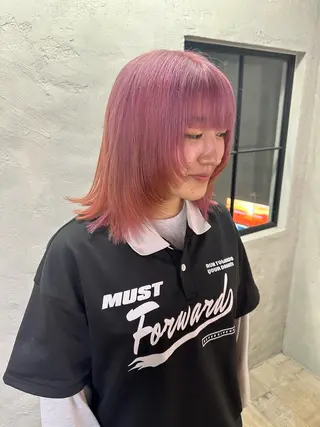 ミディアム カラー パーマ ヘアアレンジ RAF TOKYO所属・暖色💖ツヤ髪💖 masae🌼のヘアスタイル