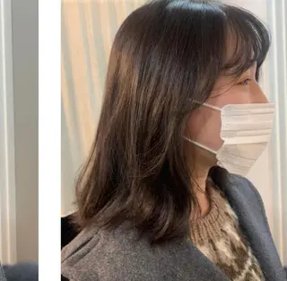 ミディアム カラー 【pejite】 Hinanoのヘアスタイル